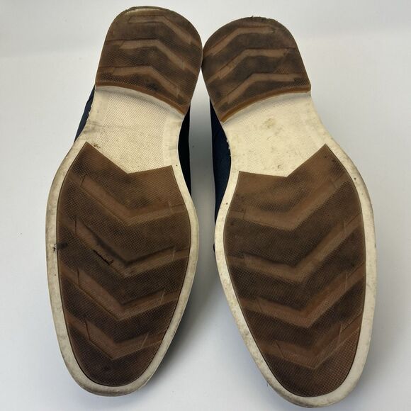 Freeman 1921 Lucas Oxford Shoes Mens Size 12 W Navy Faux Suede Memory Foam Dress - Picture 7 of 7